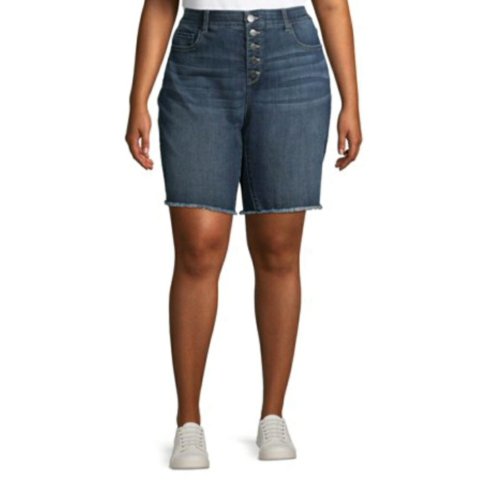 NWT Terra & Sky Plus Button Fly 10" Bermuda Shorts Size 22W